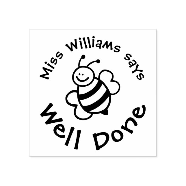 Cute Bee Well Done Positive Stamp for Teachers (Imprint)