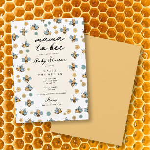 Cute Bee & Wildflowers Mama To Be Baby Shower  Invitation