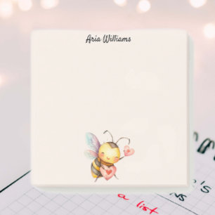 Cute Bee With Heart Notes