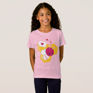 Cute Bee with Pink Valentine Hearts T-Shirt