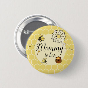 Cute Bee with Sweet Honey Baby Shower Mummy-to-bee 6 Cm Round Badge