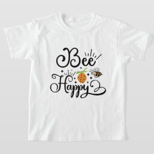 Cute bee word art happy T-Shirt