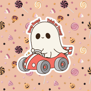Cute Beep Beep Trick or Treat Halloween Ghost