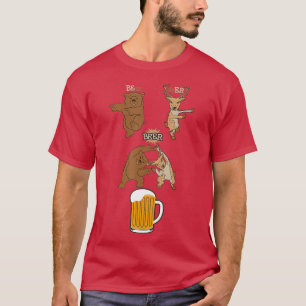 Cute Beer Drinker Bear Plus Deer Equals Beer T-Shirt