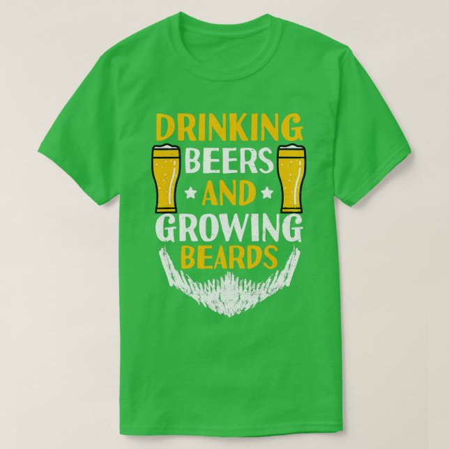 Cute Beer Drinking Beers Growing T-Shirt (Design Front)