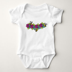 Cute Bees and Flowers Baby Bodysuit