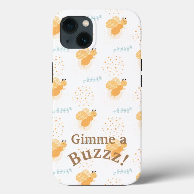Cute Bees Gimme a Buzz Typography  Case-Mate iPhone Case (Back)