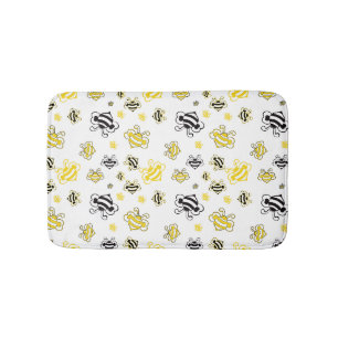 Cute bees pattern bath mat