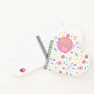 Cute Bees Pattern   Bee different quote  Notebook