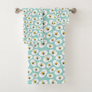 Cute Bees Pattern towel set