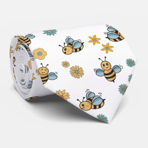Cute Bees Wildflowers & Floral Tie