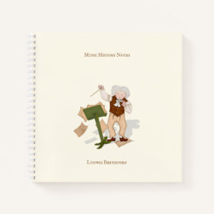 Cute Beethoven Portrait Musician's Personalised Notebook