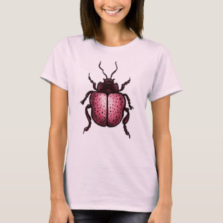 Cute Beetle Insect Lover Pink T-Shirt