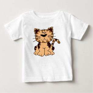CUTE BEIGE AND BROWN big head CAT Baby T-Shirt