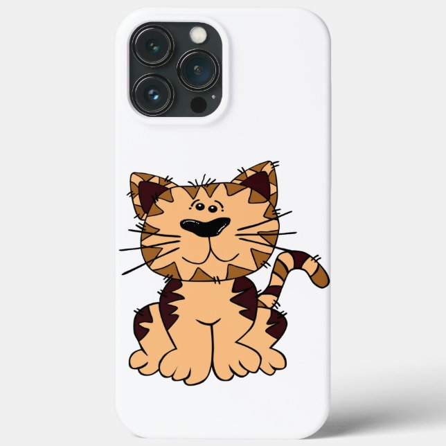 CUTE BEIGE AND BROWN big head CAT Case-Mate iPhone Case (Back)