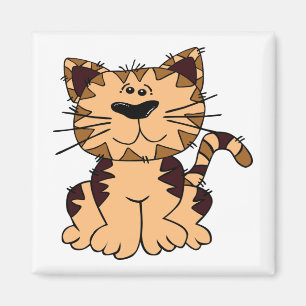 CUTE BEIGE AND BROWN big head CAT Magnet