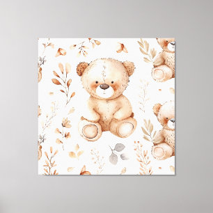 Cute Beige Baby Bear Canvas Print