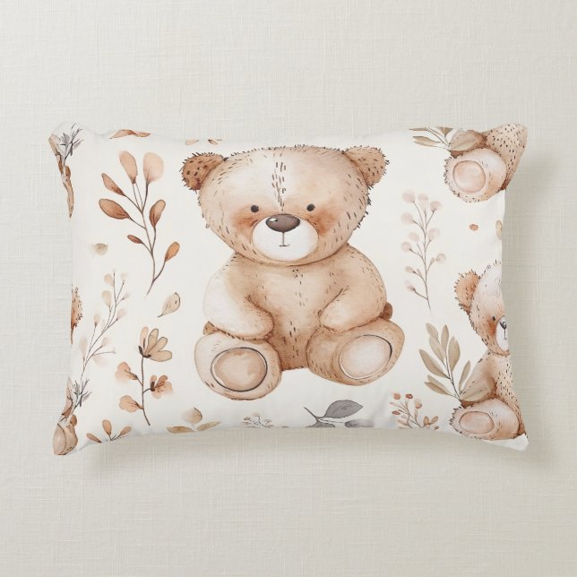 Cute Beige Baby Bear Decorative Cushion (Front)