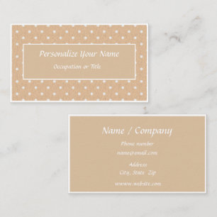 Cute Beige Polka Dot Chic Mod Business Card