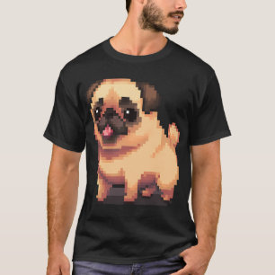 Cute Beige Pug puppy - Pixel art T-Shirt