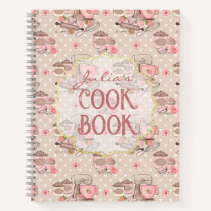 Cute Beige Retro Cook Book Personalised