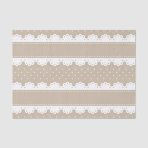 Cute Beige White Polka Dot Lace Pattern Tissue Paper