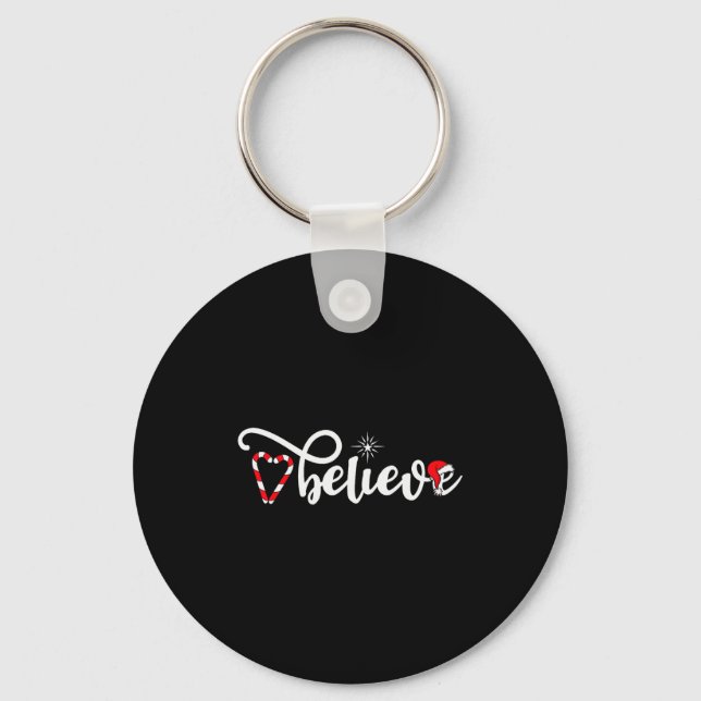 Cute Believe Christmas  Key Ring (Front)