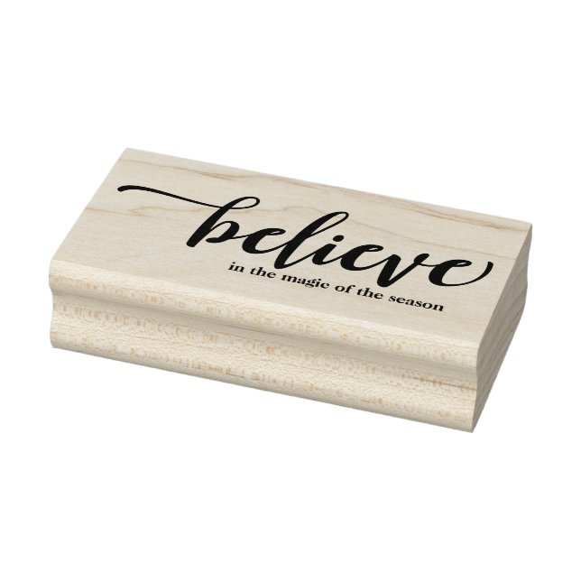 Cute Believe in the Magic Personalised Holiday Rubber Stamp (Stamp)