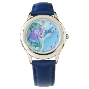 Cute Believe in Unicorn Pretty Blue Green Unicorn Watch