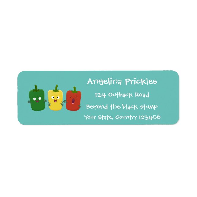 Cute bell pepper capsicum trio singing cartoon  (Front)