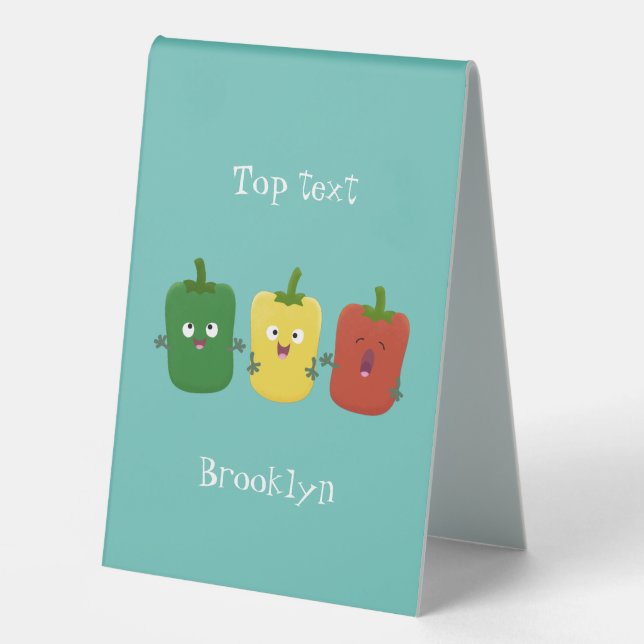 Cute bell pepper capsicum trio singing cartoon (Front)