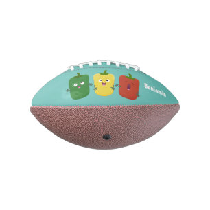 Cute bell pepper capsicum trio singing cartoon american football
