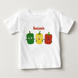 Cute bell pepper capsicum trio singing cartoon baby T-Shirt