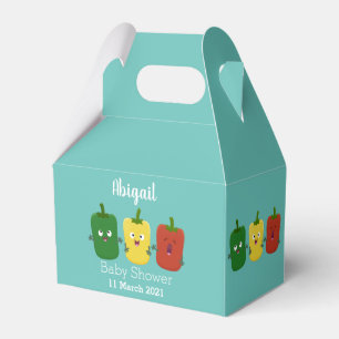 Cute bell pepper capsicum trio singing cartoon favour box