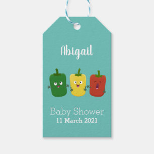 Cute bell pepper capsicum trio singing cartoon gift tags