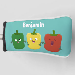 Cute bell pepper capsicum trio singing cartoon golf head cover