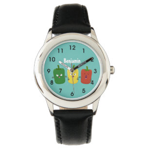 Cute bell pepper capsicum trio singing cartoon watch
