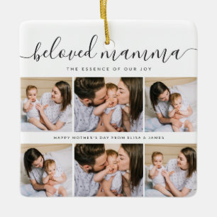 Cute Beloved Mamma Mum Mothers Day Photo Collage Ceramic Ornament