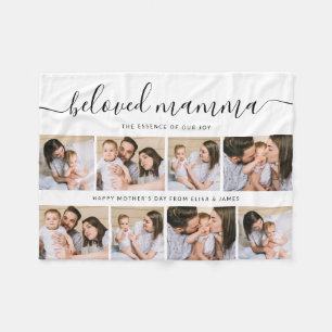 Cute Beloved Mamma Mum Mothers Day Photo Collage Fleece Blanket