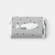 Cute Beluga Whale Boy Girl Birthday Party Grey