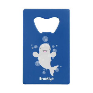 Cute beluga whale bubbles cartoon illustration