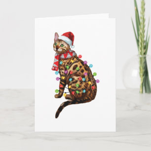 Cute Bengal Cat Funny Christmas Holiday Gifts Card
