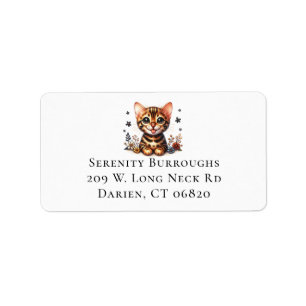 Cute Bengal Kitten Cat Lover Mum Feline Kitty Label