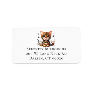 Cute Bengal Kitten Cat Lover Mum Feline Kitty Label