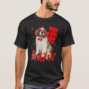 Cute Bernard Dog Funny Heart Valentine's Day Dog M T-Shirt