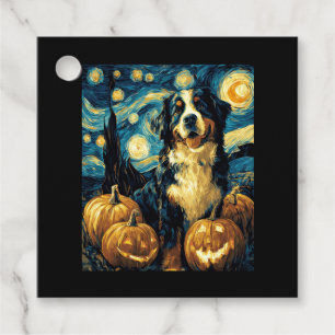 Cute Bernese mountain Dog Halloween Jack O Lantern Favour Tags