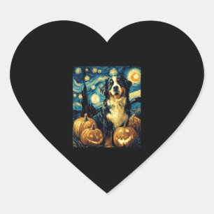 Cute Bernese mountain Dog Halloween Jack O Lantern Heart Sticker
