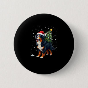 Cute Bernese Mountain Dog in a Christmas Tree for 6 Cm Round Badge
