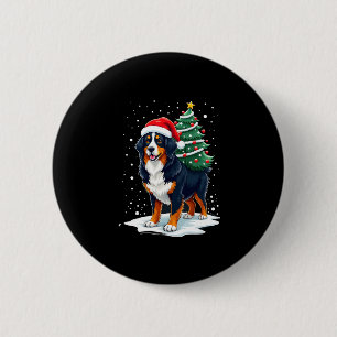 Cute Bernese Mountain Dog in a Christmas Tree for 6 Cm Round Badge