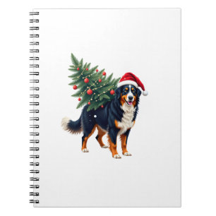 Cute Bernese Mountain Dog in a Christmas Tree for Notebook